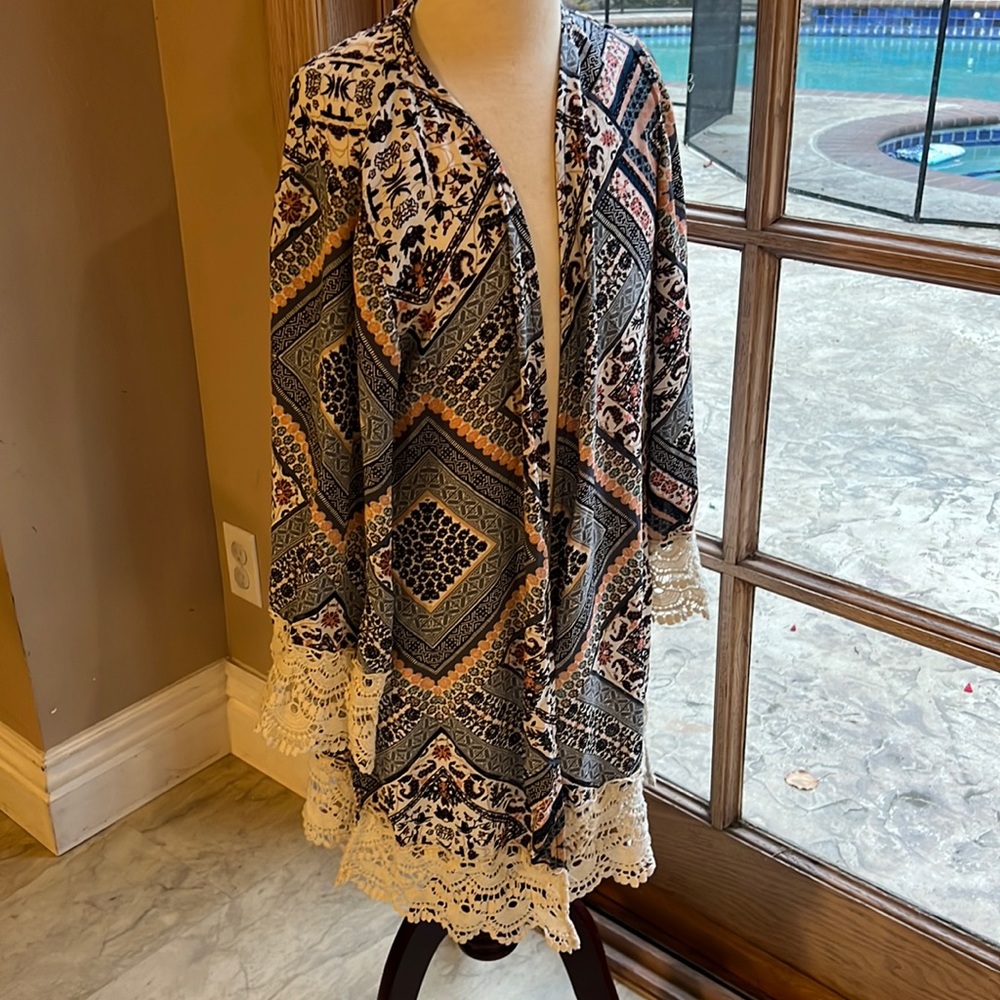 Boho Coverup with Lace Bottom
